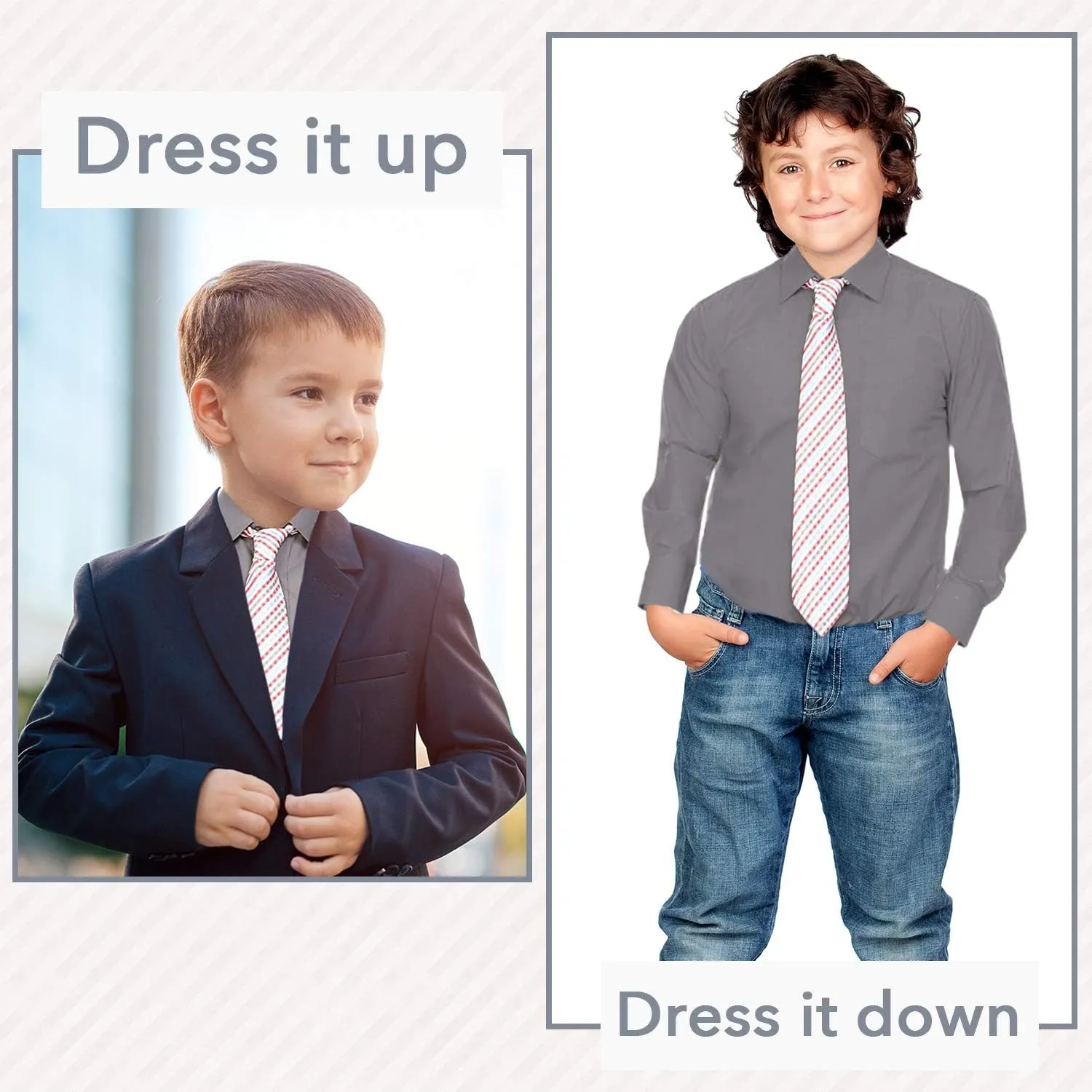 Alberto Danelli Boys Dress Shirt with Matching Tie and Handkerchief, Long Sleeve Button Down, Pocket
