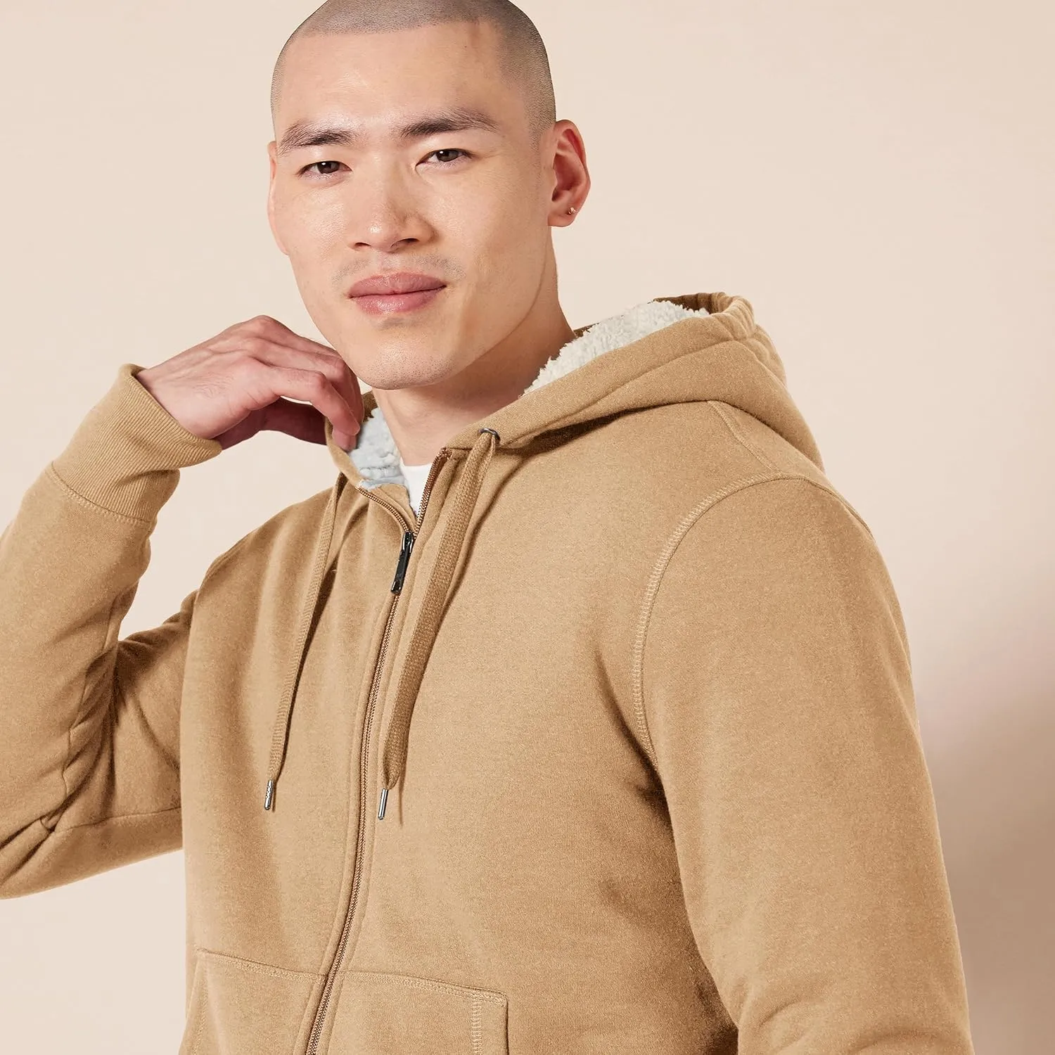 Amazon Essentials Hoodie For Men, Sherpa-Lined Full-Zip Fleece Sweatshirt