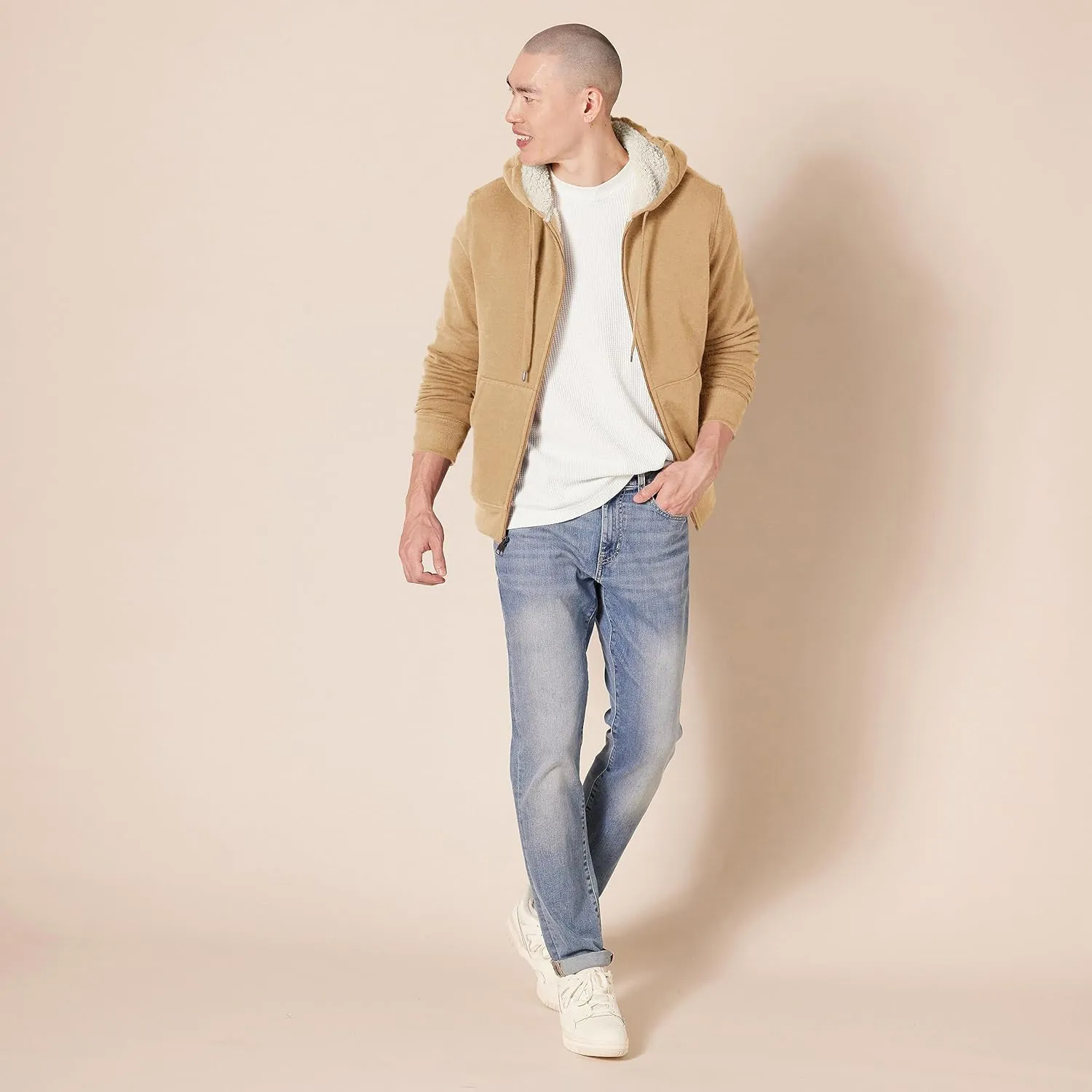 Amazon Essentials Hoodie For Men, Sherpa-Lined Full-Zip Fleece Sweatshirt