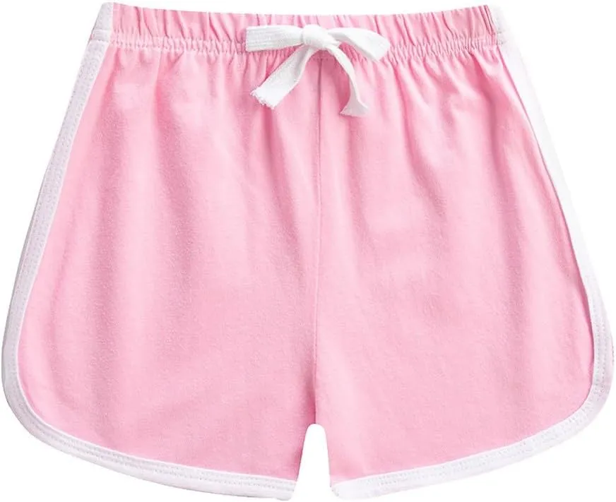Athletic Shorts for Girls Adjustable Drawstring Lightweight Breathable Running Shorts Summer Youth Cycling Pants