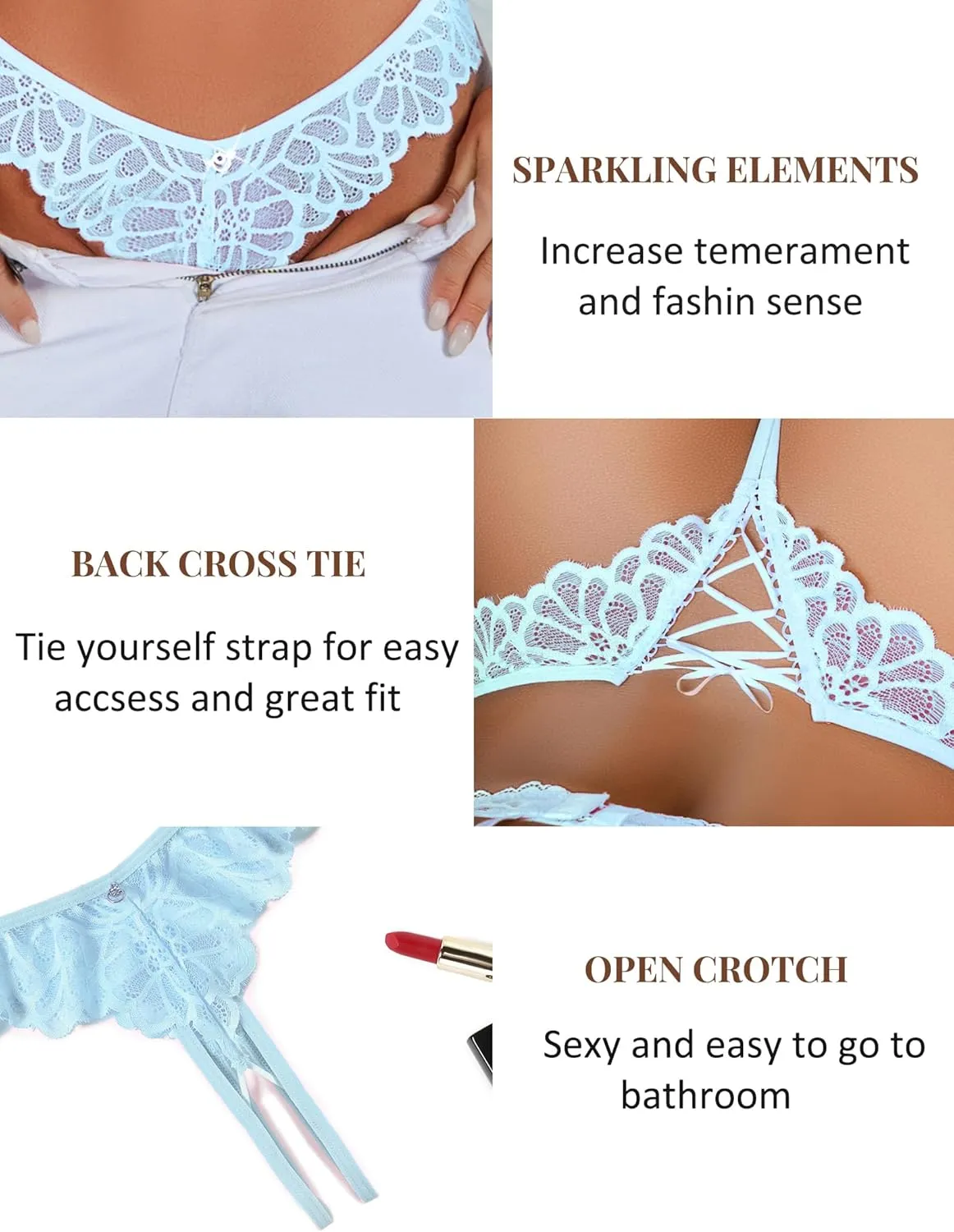 Avidlove Lace Panties Womens Sexy Bikini Underwear Criss Corss Thong Briefs V-Shape Cheeky Hipster S-XXL
