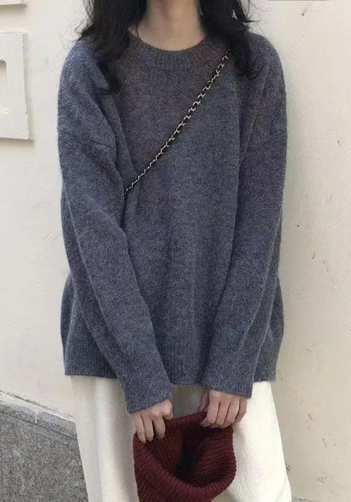 Cashmere Sweaters for Women 2024 Fall Winter Long Sleeve Crewneck Knit Jumpers Soft Warm Trendy Pullover Basic Top