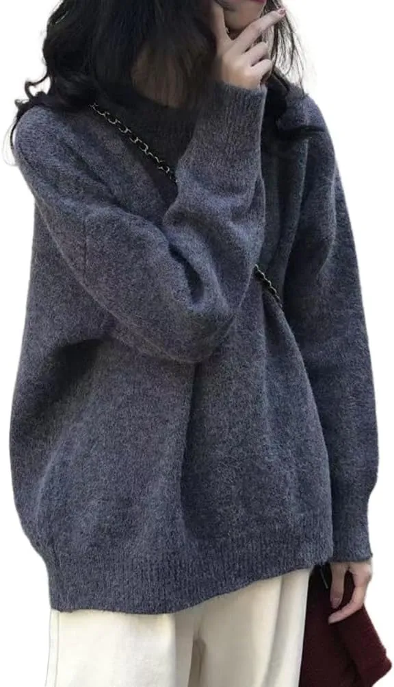Cashmere Sweaters for Women 2024 Fall Winter Long Sleeve Crewneck Knit Jumpers Soft Warm Trendy Pullover Basic Top