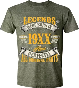 Customized Birthday T-Shirt for Men, Legends were Born in 19XX Custom Year Designs, Personalized T Shirt for Men & Women