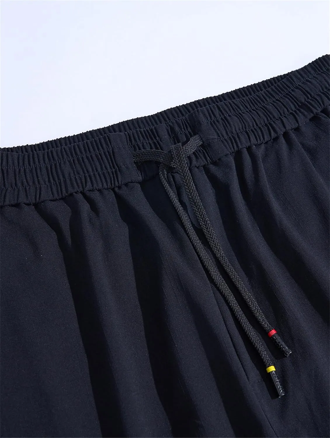 evzosrz Men's Cargo Pants Relaxed Fit Elastic Waist Drawstring Stretchy Work Casual Utility Work Joggers Trousers Pockets