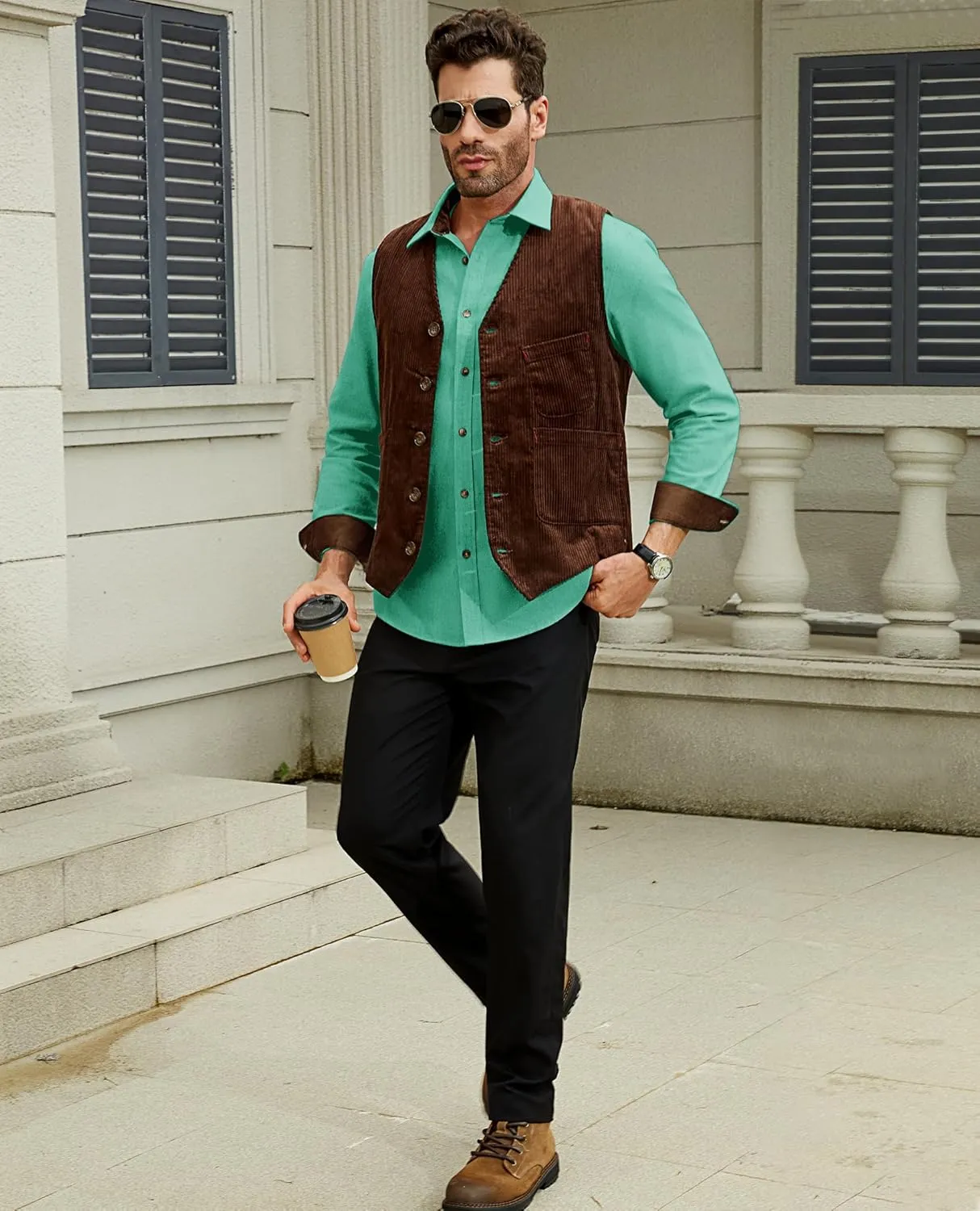 Flannel Shirt for Men Long Sleeve Mens Dress Shirts Cotton Casual Button Down Shirt Big Work Shacket Jackets