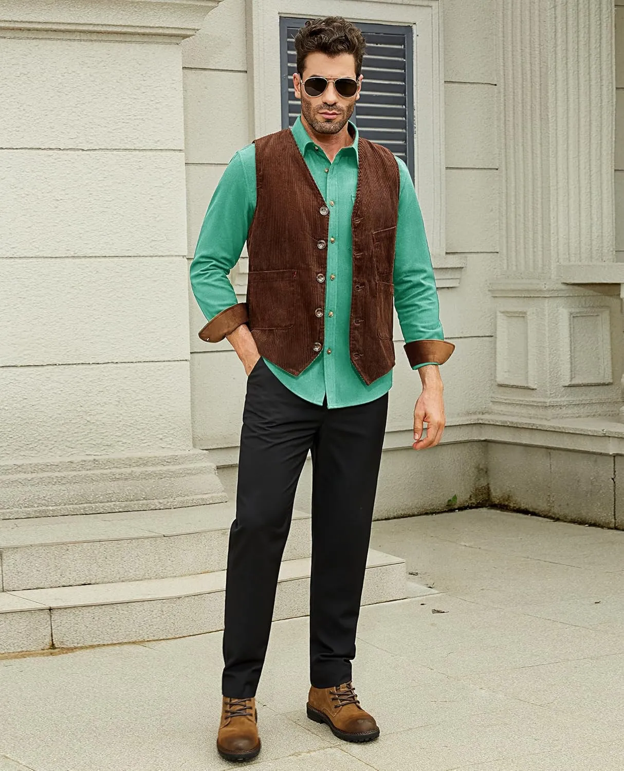 Flannel Shirt for Men Long Sleeve Mens Dress Shirts Cotton Casual Button Down Shirt Big Work Shacket Jackets