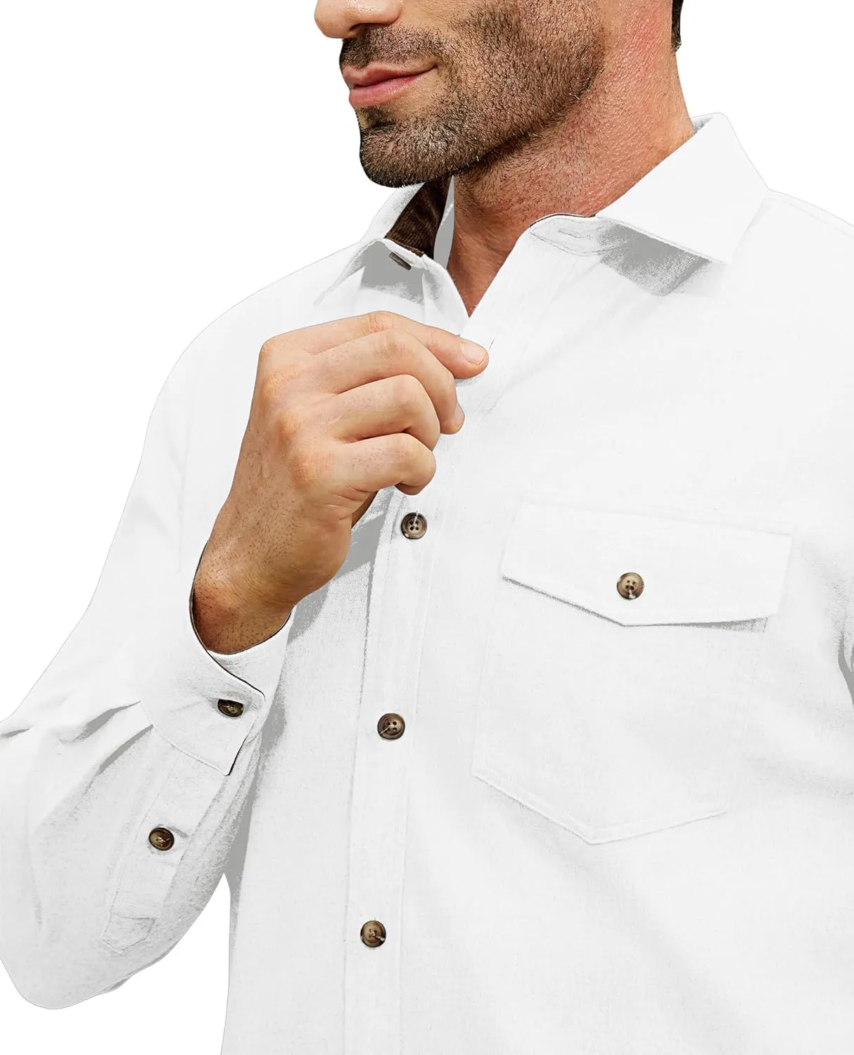 Flannel Shirt for Men Long Sleeve Mens Dress Shirts Cotton Casual Button Down Shirt Big Work Shacket Jackets