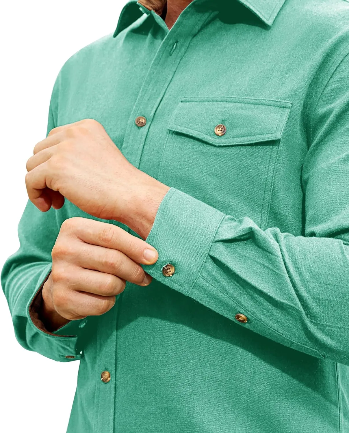 Flannel Shirt for Men Long Sleeve Mens Dress Shirts Cotton Casual Button Down Shirt Big Work Shacket Jackets
