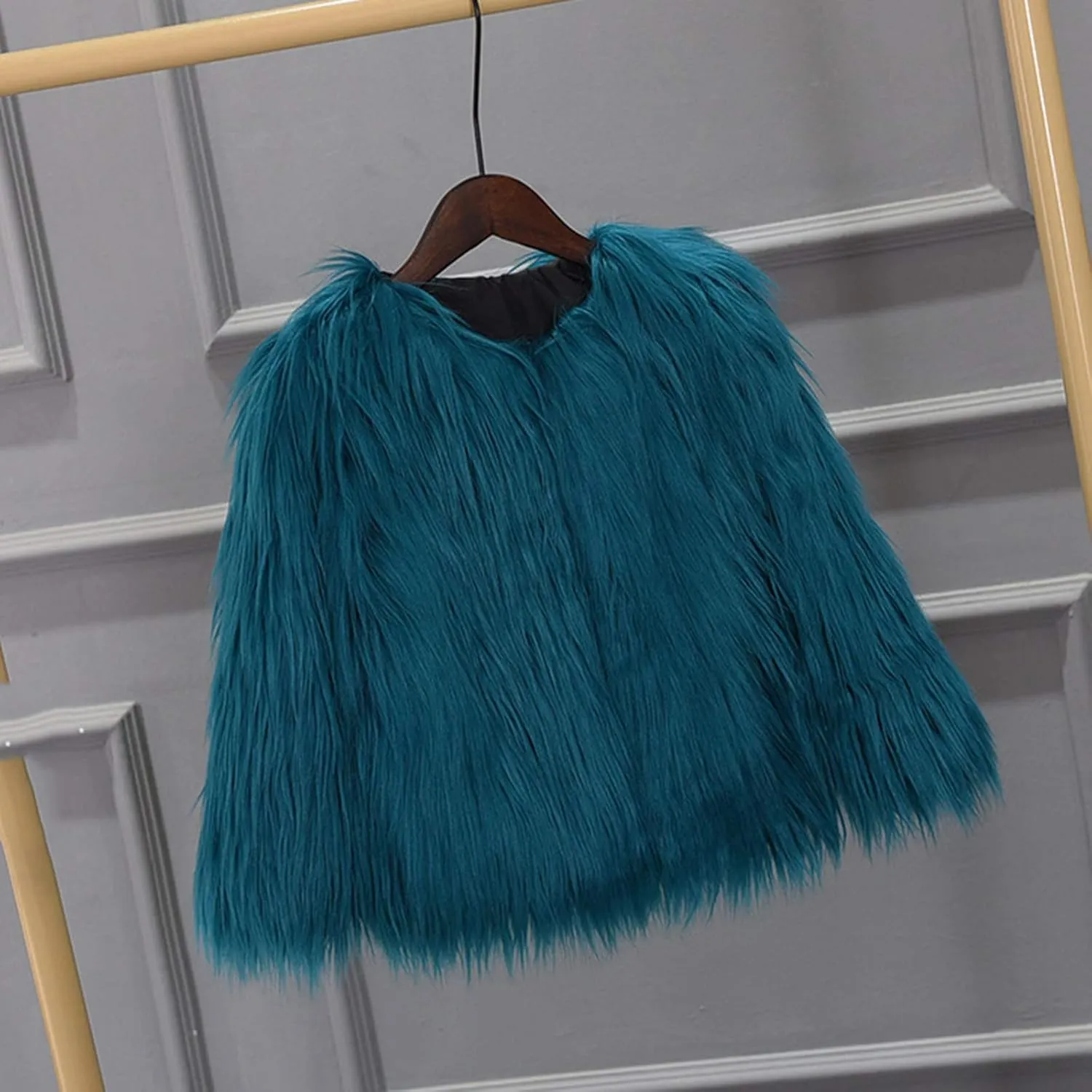 Kids Girl Faux Fur Vest Coat Toddler Winter Fleece Fuzzy Furry Jacket Sleeveless Coat Thick Warm Waistcoat Outwear