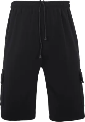 Men's Sweat Shorts Below The Knee Fleece Cargo Shorts Elastic Waist Workout Jogger Sweatpant Shorts with Pockets