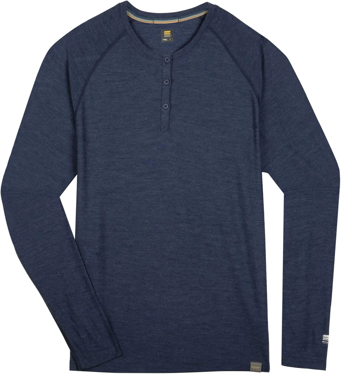MERIWOOL Men's Base Layer Long Sleeve Henley - Lightweight Merino Wool Thermal