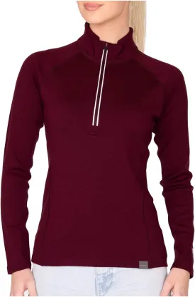 MERIWOOL Womens Half Zip Base Layer Top 400g Heavyweight Merino Wool Sweater