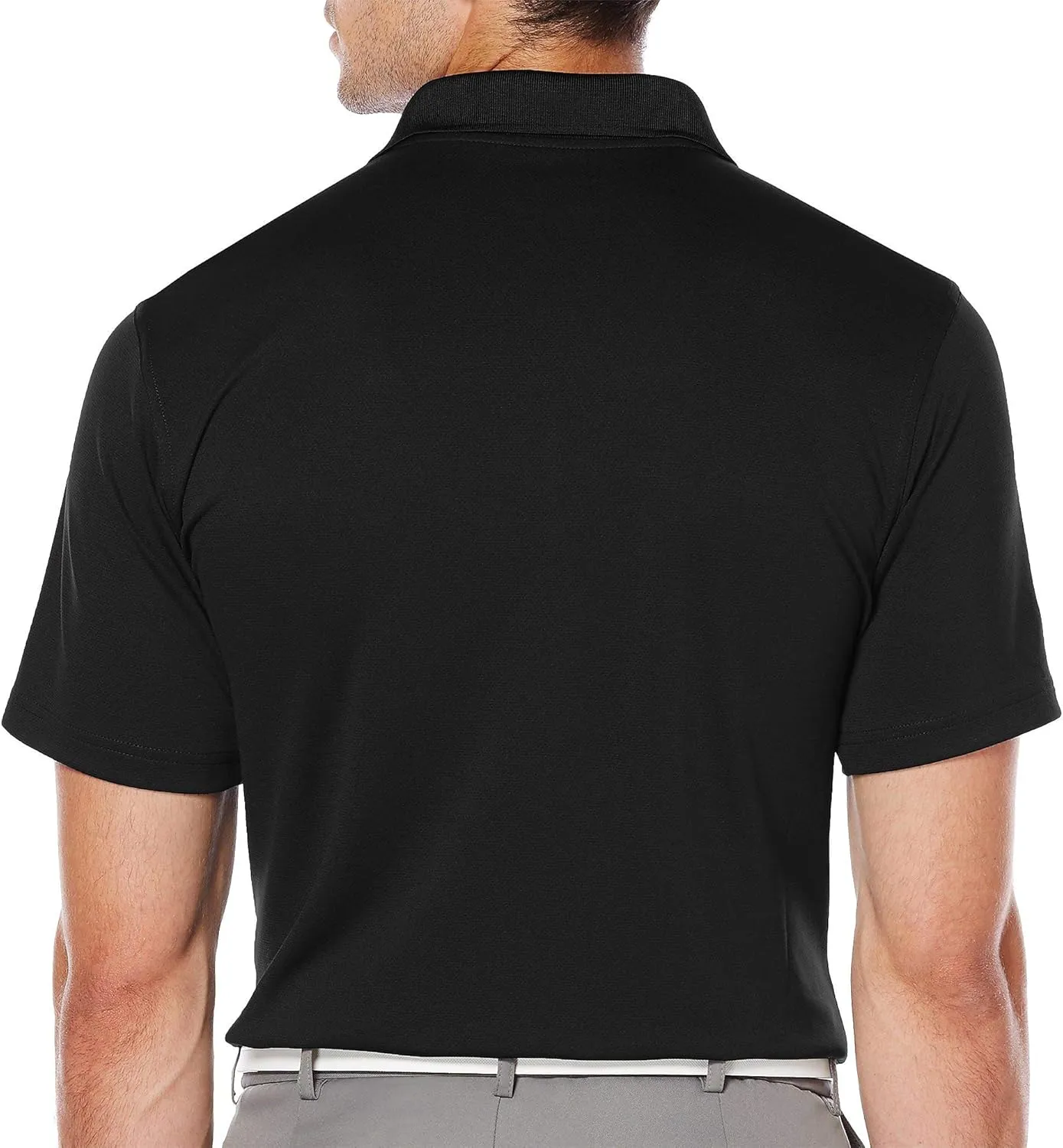 PGA TOUR Men's Airflux Solid Mesh Short Sleeve Golf Polo Shirt