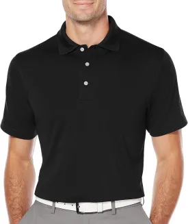 PGA TOUR Men's Airflux Solid Mesh Short Sleeve Golf Polo Shirt