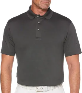 PGA TOUR Men's Airflux Solid Mesh Short Sleeve Golf Polo Shirt