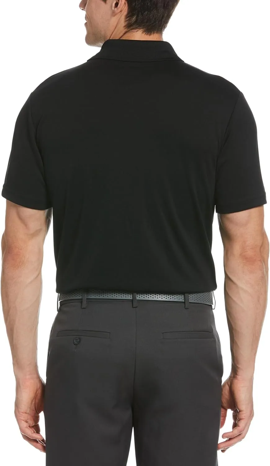 PGA TOUR Men's Airflux Solid Mesh Short Sleeve Golf Polo Shirt