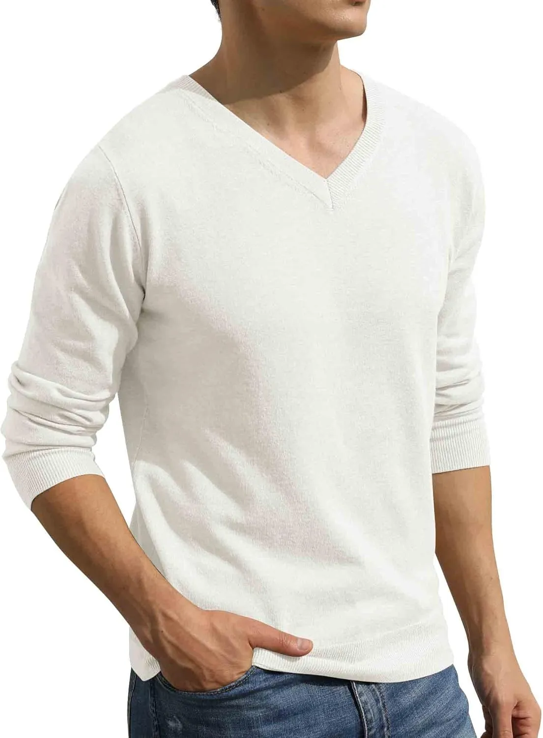 Sailwind Mens V-Neck Wool Knit Casual Pullover Sweater