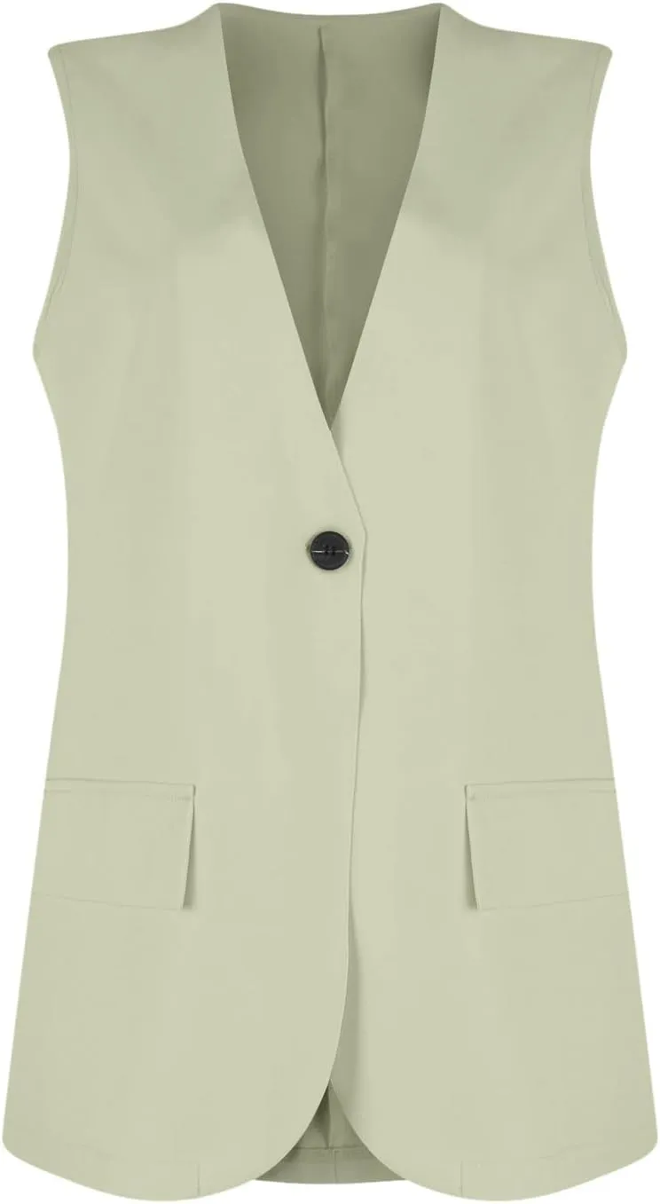 Sleeveless Womens Vest Blazers for Work Casual Lightweight Blazer Travel Fall Office Outfits Open Front Suit