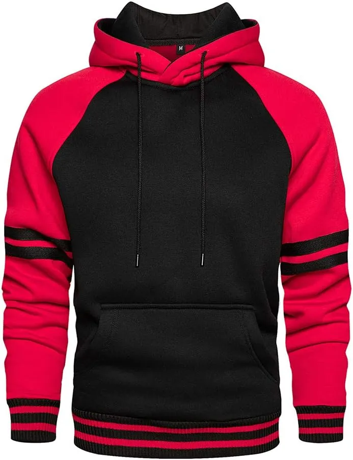 TOLOER Pullover Hoodie Men Blend Fleece Long Sleeve Sweatshirt with Kangaroo Pockets