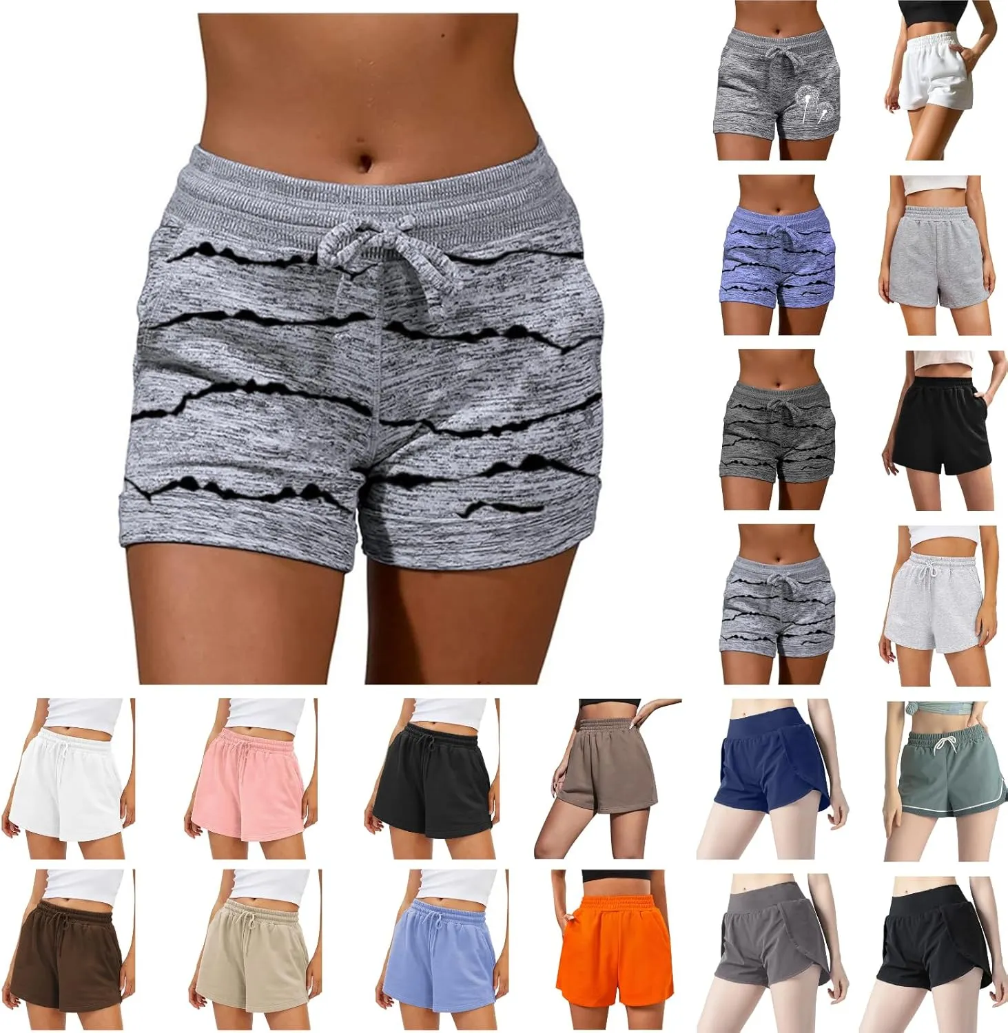 Uillui Sweat Shorts Womens 5" Comfy Cotton Athletic Gym Shorts High Waisted Workout Running Shorts Casual Jogger Short Pants