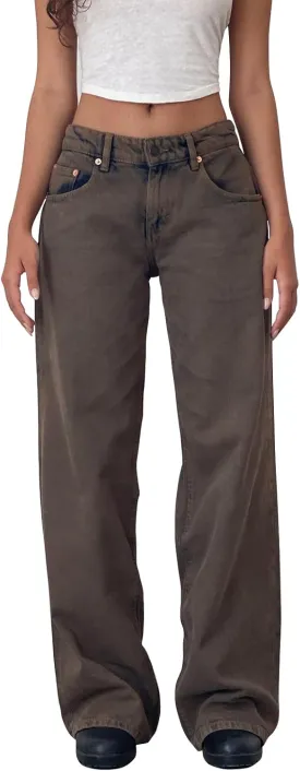 Women Jeans Low Rise Baggy Straight Wide Leg Jeans Vintage Casual Y2K Loose Boyfriend Denim Pants with Pockets