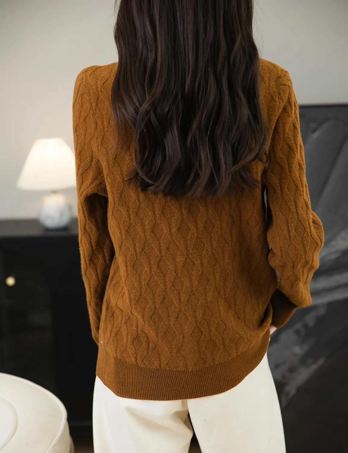 Women's 100% Merino Wool Sweater 2025 Fall Winter Solid Turtleneck Long Sleeve Knitted Pullover Sweater Jumper